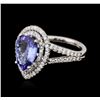 Image 2 : 14KT White Gold 3.22ct Tanzanite and Diamond Ring