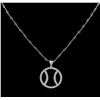 Image 1 : 1.00ctw Basketball Diamond Pendant With Chain - 14KT White Gold