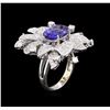 Image 3 : 5.16ct Tanzanite and Diamond Ring - 18KT White Gold