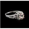 Image 2 : 14KT White Gold 1.10ct Morganite and Diamond Ring