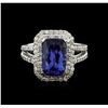 Image 1 : 14KT White Gold 3.58ct Tanzanite and Diamond Ring