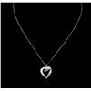 Image 1 : 14KT White Gold 0.50ctw Diamond Heart Pendant With Chain