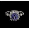 Image 1 : 1.15ct Tanzanite and Diamond Ring - 14KT White Gold