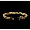 Image 1 : 14KT Yellow Gold 16.91ctw Green Sapphire and Diamond Bracelet