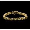 Image 2 : 14KT Yellow Gold 16.91ctw Green Sapphire and Diamond Bracelet
