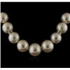 Image 2 : South Sea Cultured Pearl Necklace With 14KT Yellow Gold Diamond Clasp