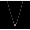 Image 1 : 14KT White Gold 1.35ct Pink Sapphire and Diamond Necklace