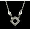 Image 1 : 14KT White Gold 0.15ctw Diamond Pendant