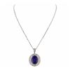 Image 2 : 14KT White Gold GIA Certified 17.92ct Tanzanite and Diamond Pendant With Chain