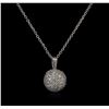Image 1 : 1.40ctw Diamond Pendant With Chain - 14KT White Gold