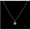 Image 2 : 1.40ctw Diamond Pendant With Chain - 14KT White Gold