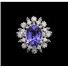 Image 1 : 3.40ct Tanzanite and Diamond Ring - 14KT White Gold
