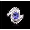 Image 1 : 14KT White Gold 1.91ct Tanzanite and Diamond Ring