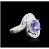 Image 2 : 14KT White Gold 1.91ct Tanzanite and Diamond Ring