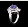 Image 3 : 14KT White Gold 1.91ct Tanzanite and Diamond Ring