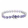 Image 2 : 14KT White Gold 14.60ctw Tanzanite and Diamond Bracelet