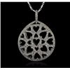 Image 1 : 14KT White Gold 0.52ctw Diamond Pendant With Chain