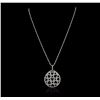 Image 2 : 14KT White Gold 0.52ctw Diamond Pendant With Chain