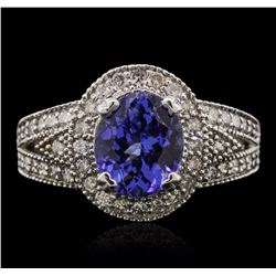 14KT White Gold 2.64ct Tanzanite and Diamond Ring