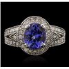 Image 1 : 14KT White Gold 2.64ct Tanzanite and Diamond Ring