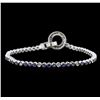 Image 1 : 1.52ctw Sapphire and Diamond Bracelet - 18KT White Gold