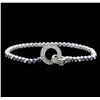 Image 2 : 1.52ctw Sapphire and Diamond Bracelet - 18KT White Gold