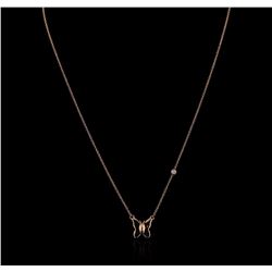 14KT Rose Gold 0.03ct Diamond Butterfly Necklace