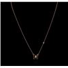 Image 1 : 14KT Rose Gold 0.03ct Diamond Butterfly Necklace