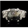 Image 1 : 14KT White Gold 2.98ctw Black Diamond Ring