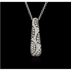 14KT White Gold 1.80ctw Diamond Pendant With Chain