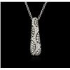 Image 1 : 14KT White Gold 1.80ctw Diamond Pendant With Chain