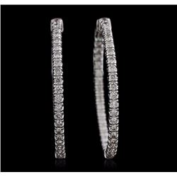 14KT White Gold 2.34ctw Diamond Hoop Earrings