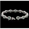 Image 3 : 7.80ctw Alexandrite and Diamond Bracelet - 14KT White Gold