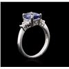 Image 3 : 2.20ct Tanzanite and Diamond Ring - 14KT White Gold