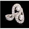 Image 2 : 14KT White Gold 1.58ctw Diamond Ring