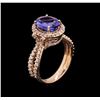 Image 3 : 2.65ct Tanzanite and Diamond Ring - 14KT Rose Gold