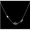 Image 1 : 0.61ctw Blue Diamond and Sapphire Necklace - 14KT White Gold