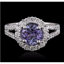 14KT White Gold 1.63ct Tanzanite and Diamond Ring