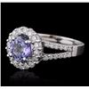 Image 2 : 14KT White Gold 1.63ct Tanzanite and Diamond Ring