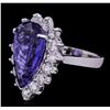 Image 2 : 14KT White Gold GIA Certified 7.53ct Tanzanite and Diamond Ring
