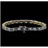 Image 2 : 15.60ctw Blue Sapphire and Diamond Bracelet - 14KT Yellow Gold