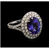 Image 2 : 4.53ct Tanzanite and Diamond Ring - 14KT White Gold