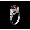 Image 3 : 18KT White Gold 3.02ct Ruby and Diamond Ring