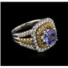 Image 2 : 14KT Two-Tone Gold 2.43ct Tanzanite and Diamond Ring