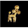 Image 2 : 18KT Yellow Gold 0.47ctw Sapphire and Ruby Poodle Brooch