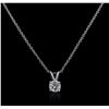 Image 2 : 14KT White Gold 0.50ct Diamond Pendant With Chain