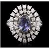 Image 1 : 14KT White Gold 1.78ct Tanzanite and Diamond Ring