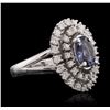 Image 2 : 14KT White Gold 1.78ct Tanzanite and Diamond Ring