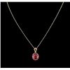 Image 1 : 6.30ctw Ruby and Diamond Pendant With Chain - 14KT Two-Tone Gold