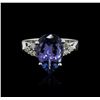 Image 1 : 14KT White Gold 4.58ct Tanzanite and Diamond Ring